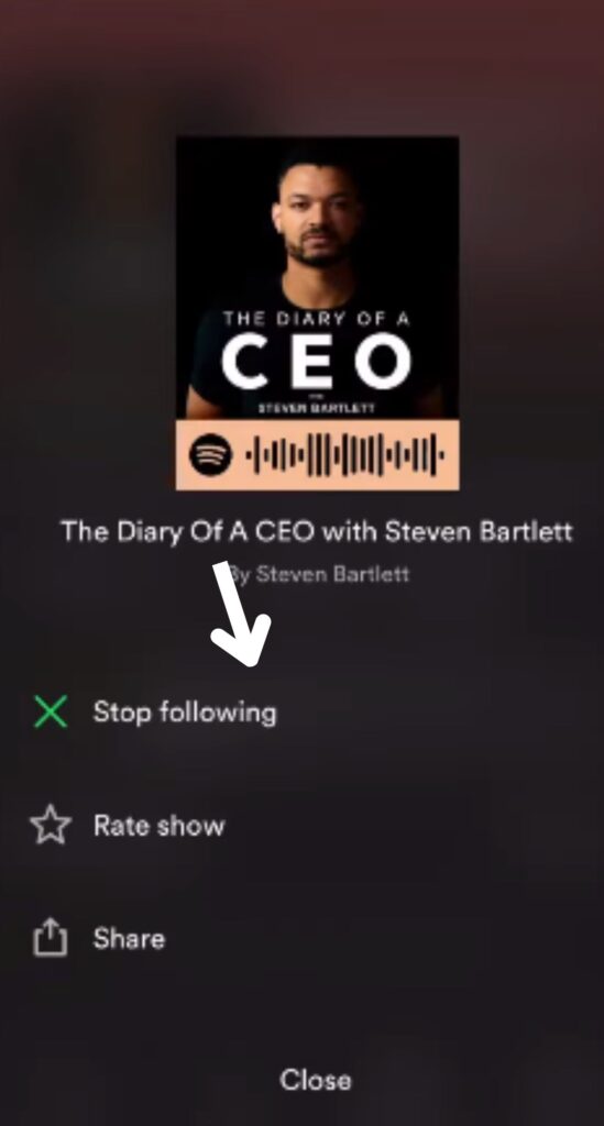 how to delete spotify podcast