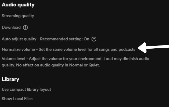 normalize audio in spotify desktop