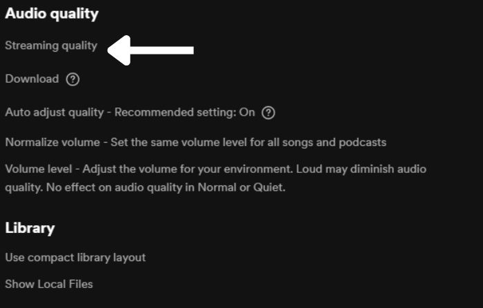 audio quality in spotify desktop
