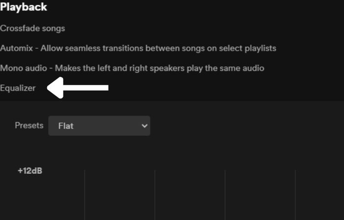 equalizer option in spotify desktop