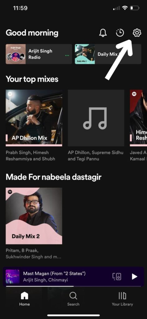 open spotify settings