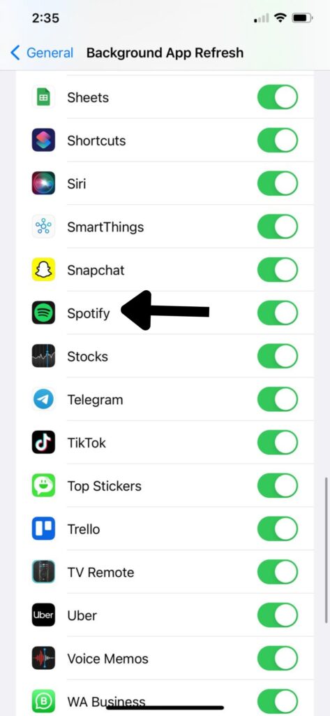 enable background app refresh