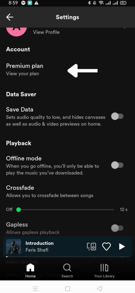 check spotify premium plan