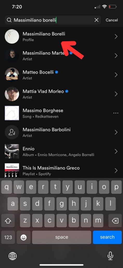 person profile on spotify