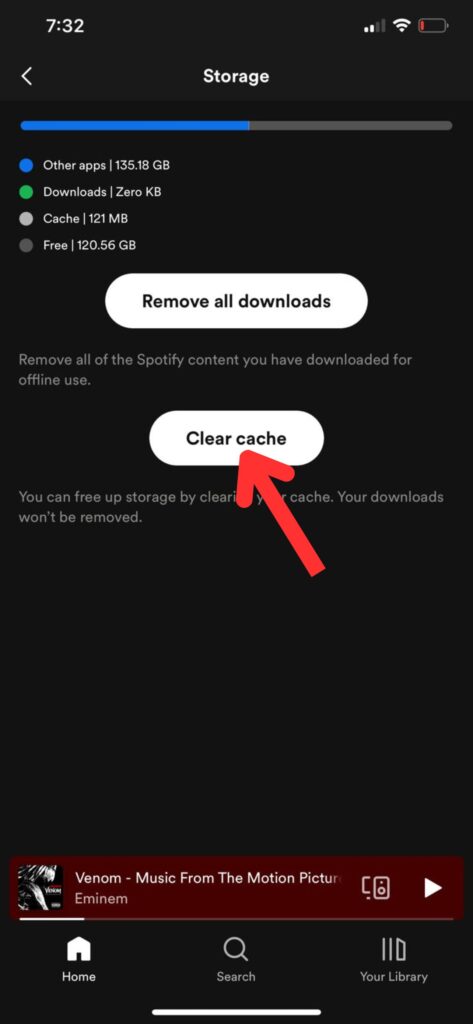 how to clear spotify cache